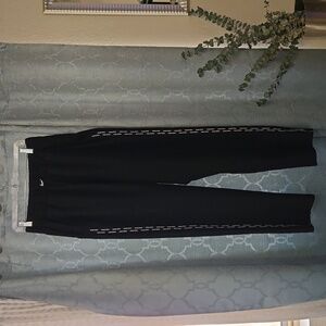 Nike black warmup pants with front slits- large